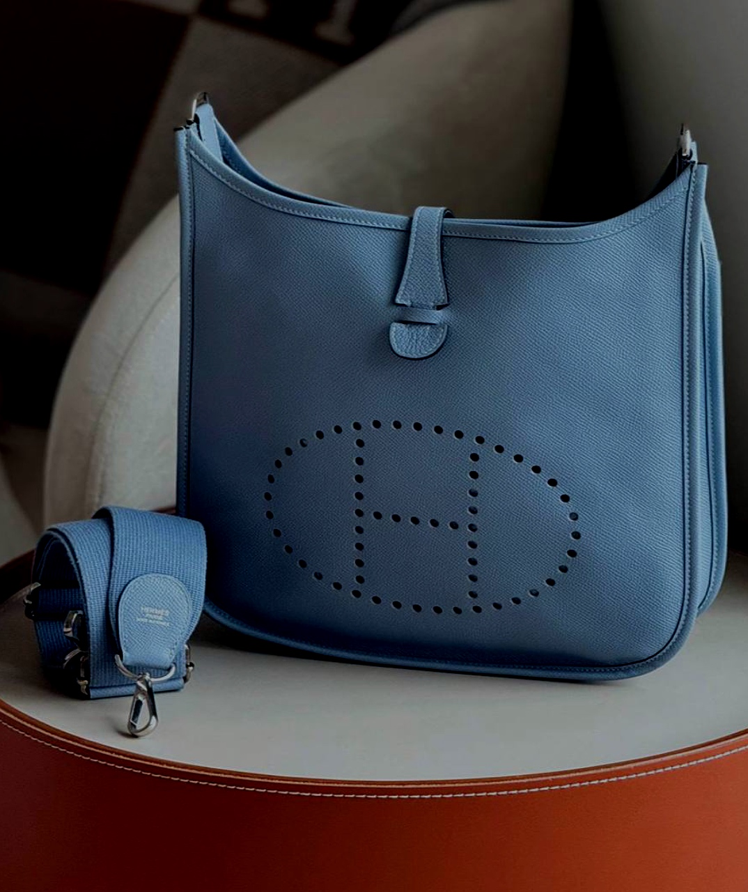 Сумка Hermes Evelyn (Blue Lin)